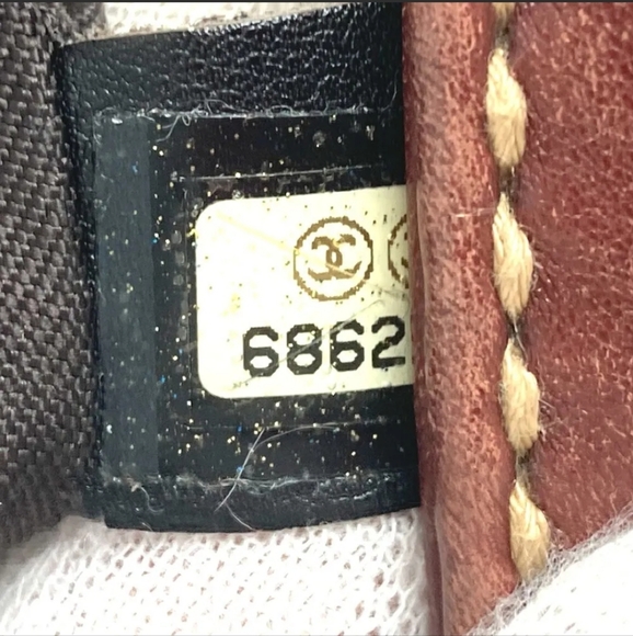 AUTHENTIC CHANEL CC Wild stitch Vintage fashion accessories Hand Bag Leather Bro - Picture 9 of 12